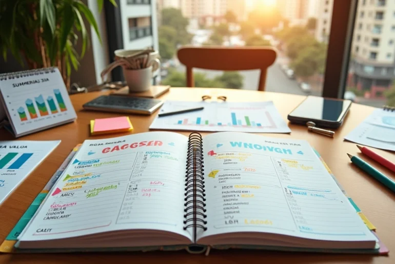 Linha do tempo ilustrada mostrando planejamento para alugar quarto ao longo do ano