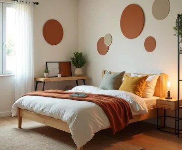 Quarto alugado pequeno decorado de forma moderna e aconchegante